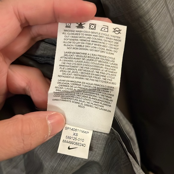 Nike Gray High Collar Lughtweight Jacket Convertible Vest XS - Picture 12 of 16